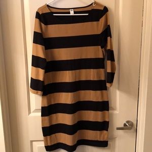 Tan and black tunic dress